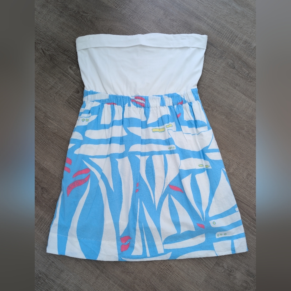 🔥HTF🔥 Lilly Pulitzer Strapless Abstract Sailboat Dress